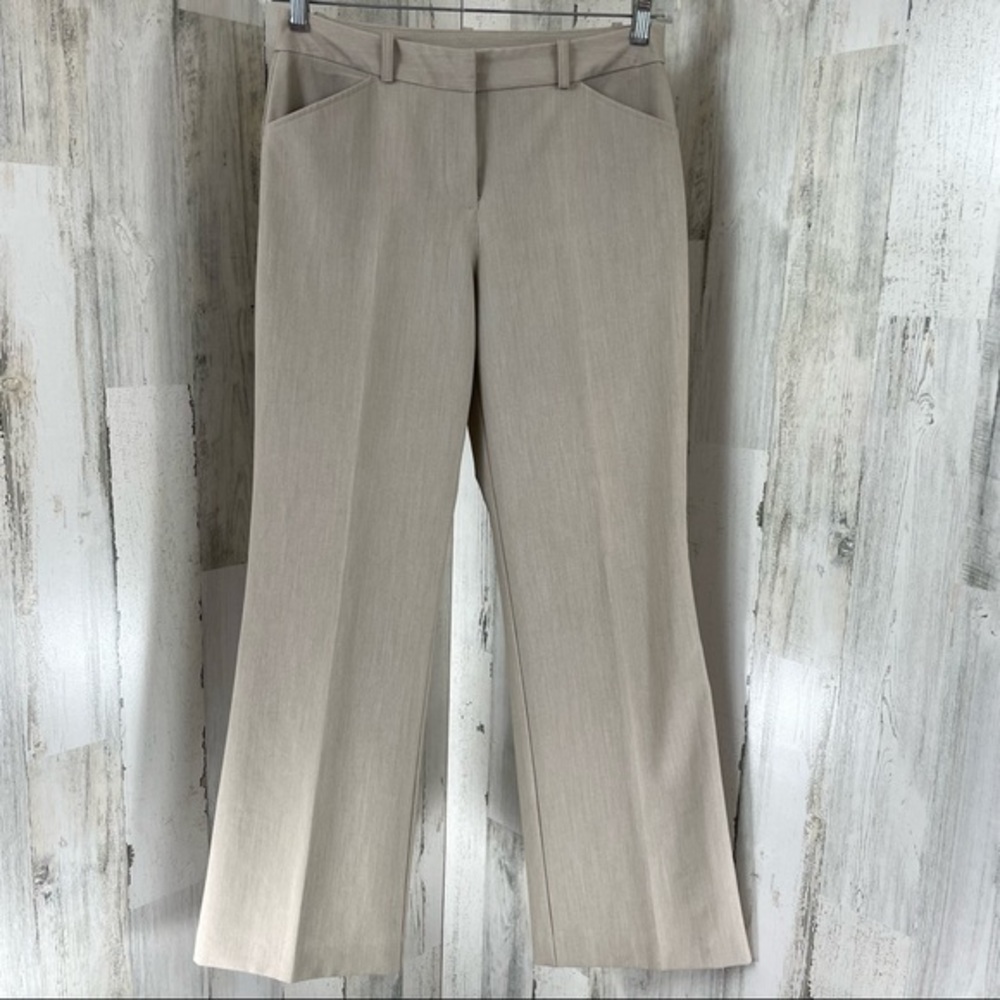 Worthington Women's Tan Mid Rise‎ Bootcut Iron Pleated Leg Dress Work Pants Sz 6